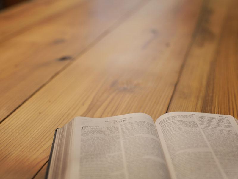 Bible on table